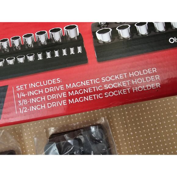 Olsa Tools Magnetic Socket Organizer | 3 Piece Socket Holder Kit | 1/2-Inch, 3/8 - Picture 4 of 8